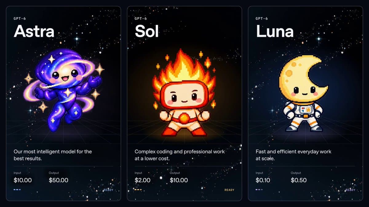 OpenAI suma GPT-6 Sol y GPT-6 Luna: más baratos y ya en ChatGPT y Codex